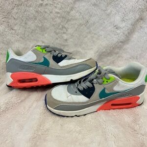 Nike Air Max Gray and Coral Sneakers